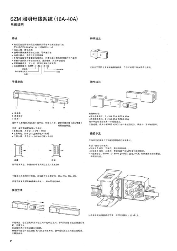 SZM 照明母線 40A-16A 說明書